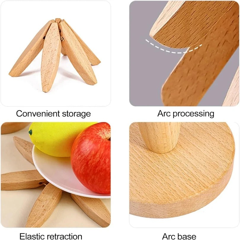 Wooden Folding Trivet Set