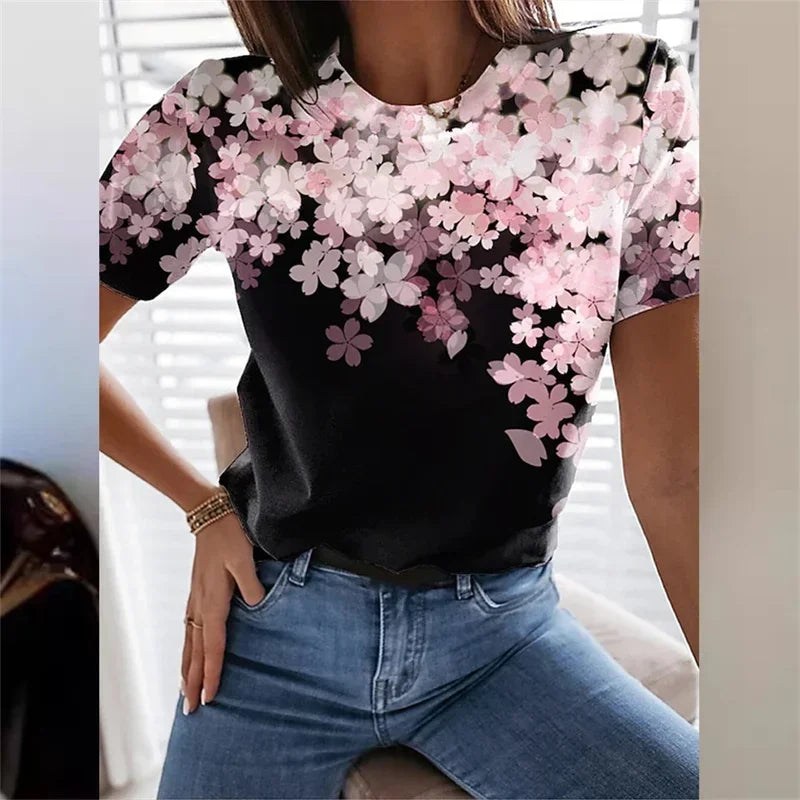 Elegant Butterfly Print Tee