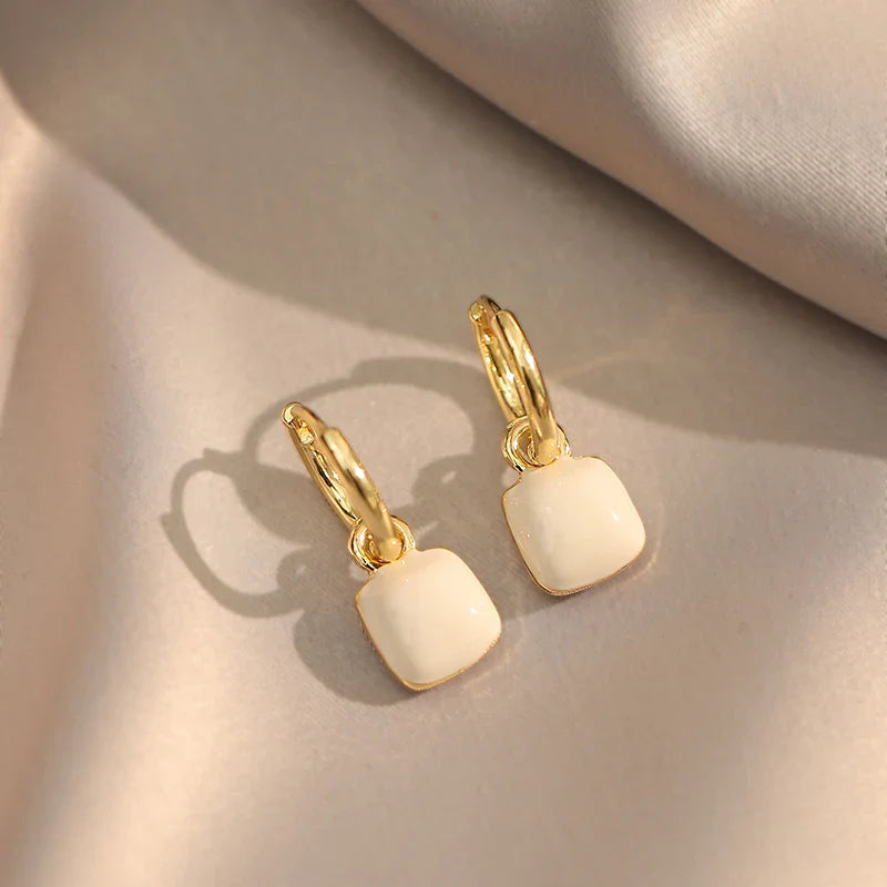 Elegant Enamel Dangle Earrings