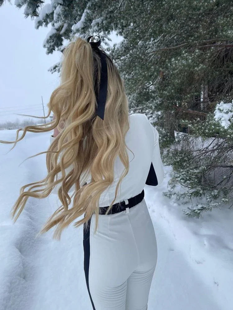 Women’s Waterproof Ski Jumpsuit – Winter Patchwork Snow Overall