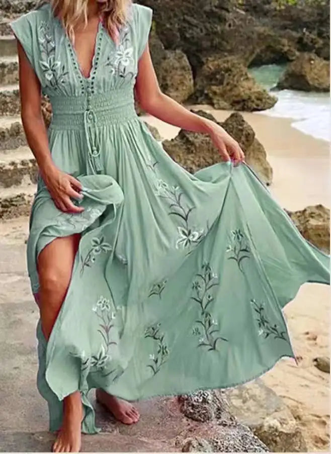 Bohemian Flower Print Dress