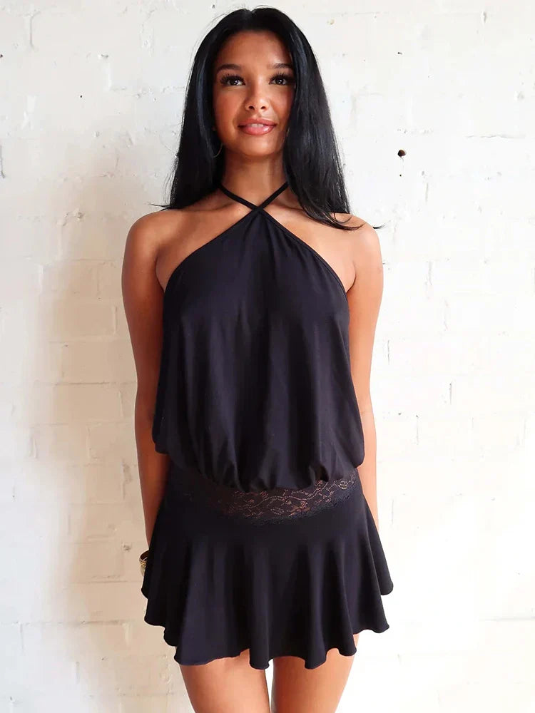 Halter Backless Mini Dress