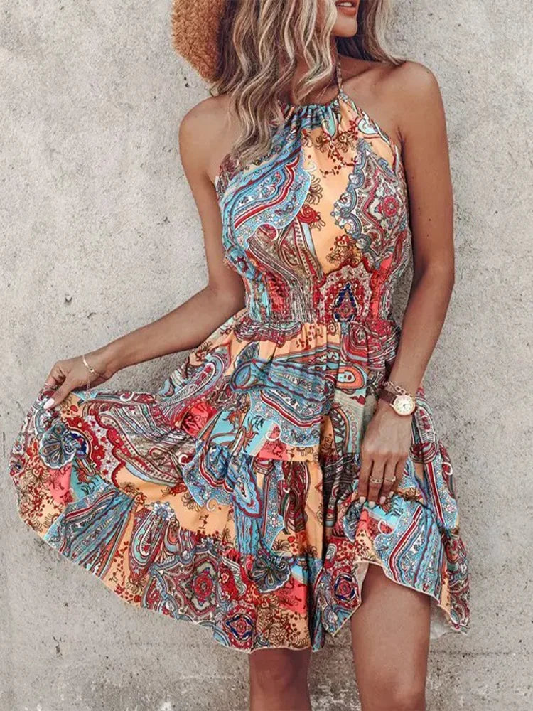 Irregular Printed Summer Dress