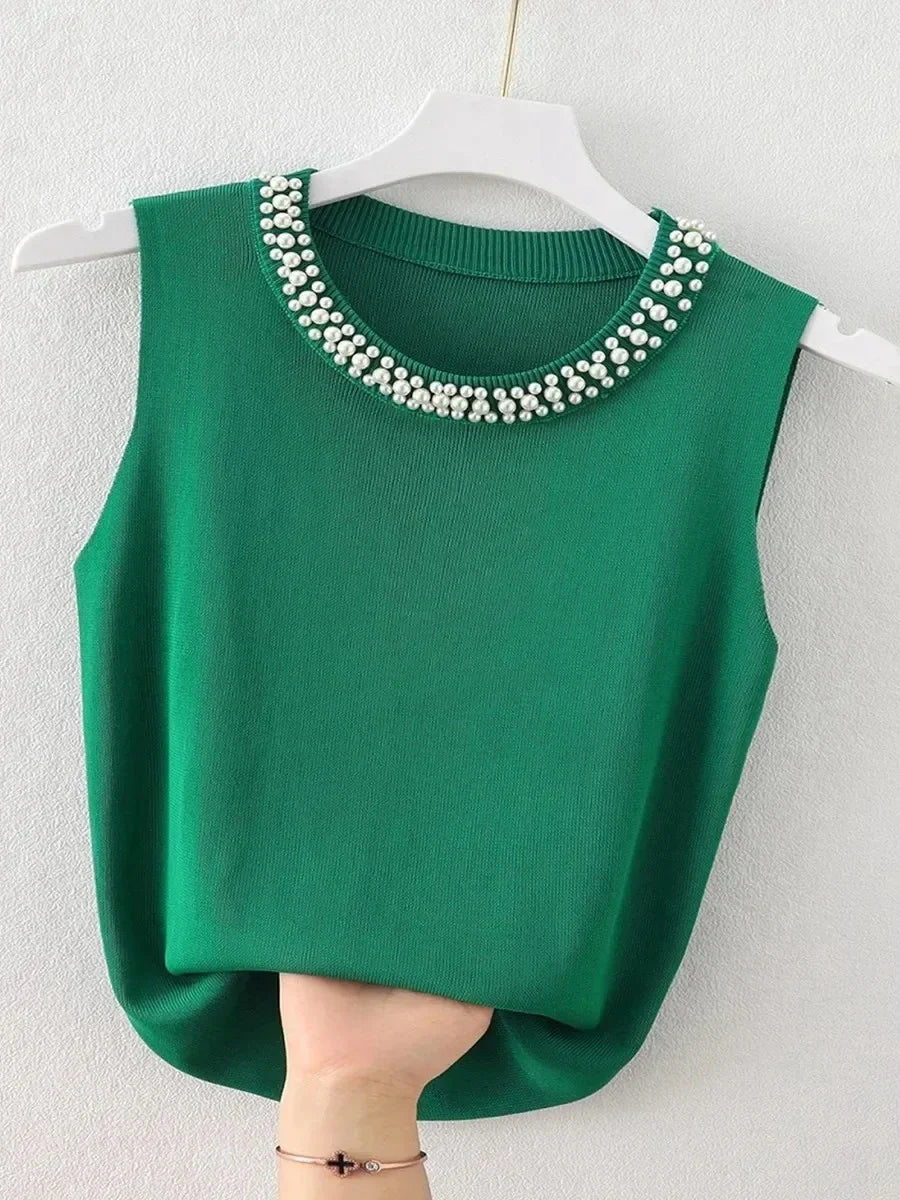 Korea Knitted Vests Women Top