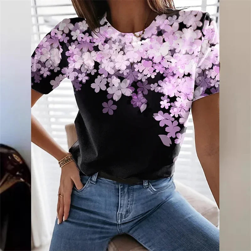 Elegant Butterfly Print Tee