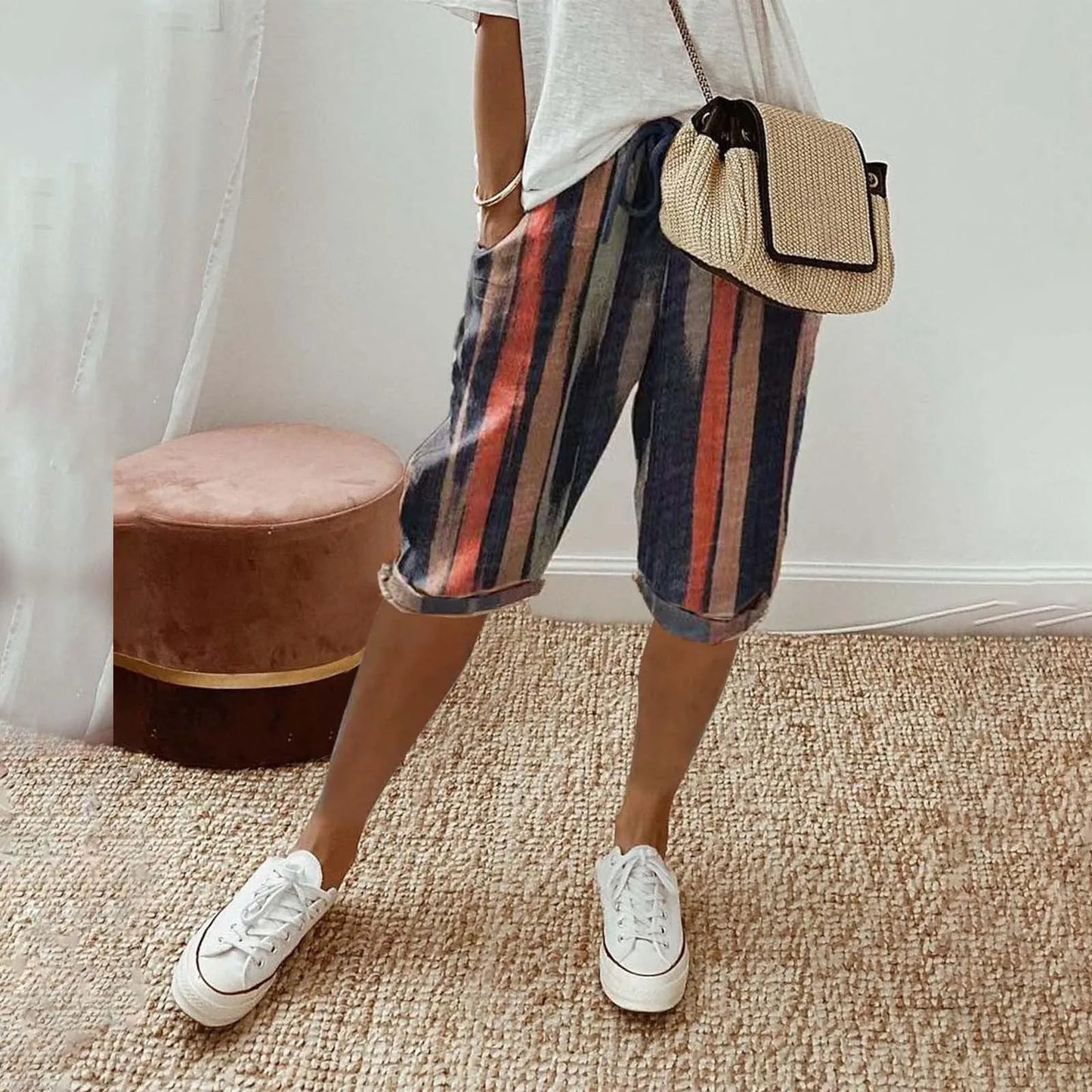 Contrast Stripe Women’s Shorts