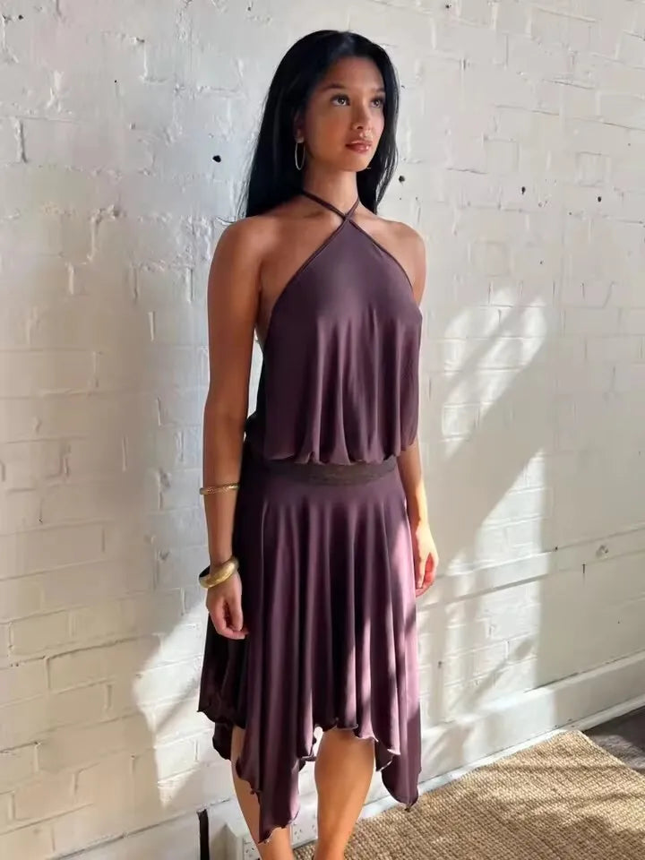 Halter Backless Mini Dress
