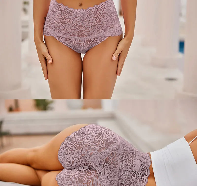 Sexy High-Rise Lace Briefs