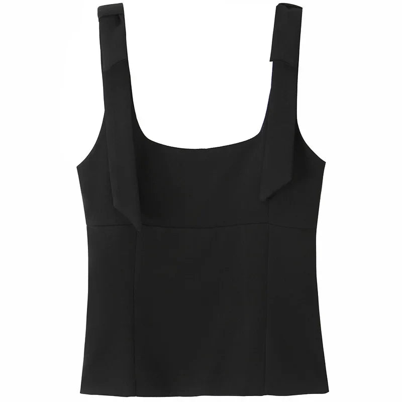 Butterfly Bow Crop Top Women Sleeveless Camis