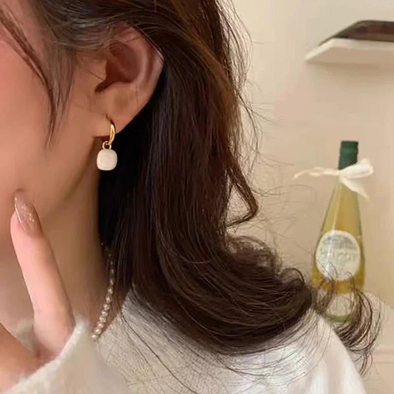 Elegant Enamel Dangle Earrings
