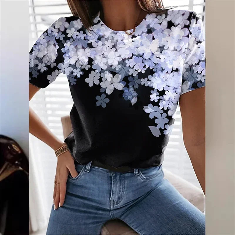 Elegant Butterfly Print Tee