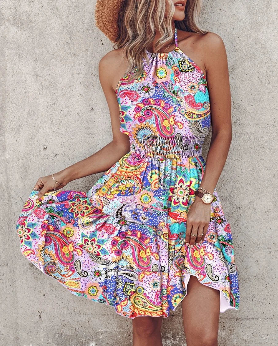 Irregular Printed Summer Dress