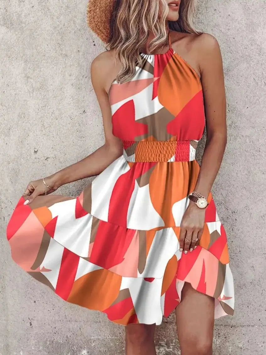 Irregular Printed Summer Dress