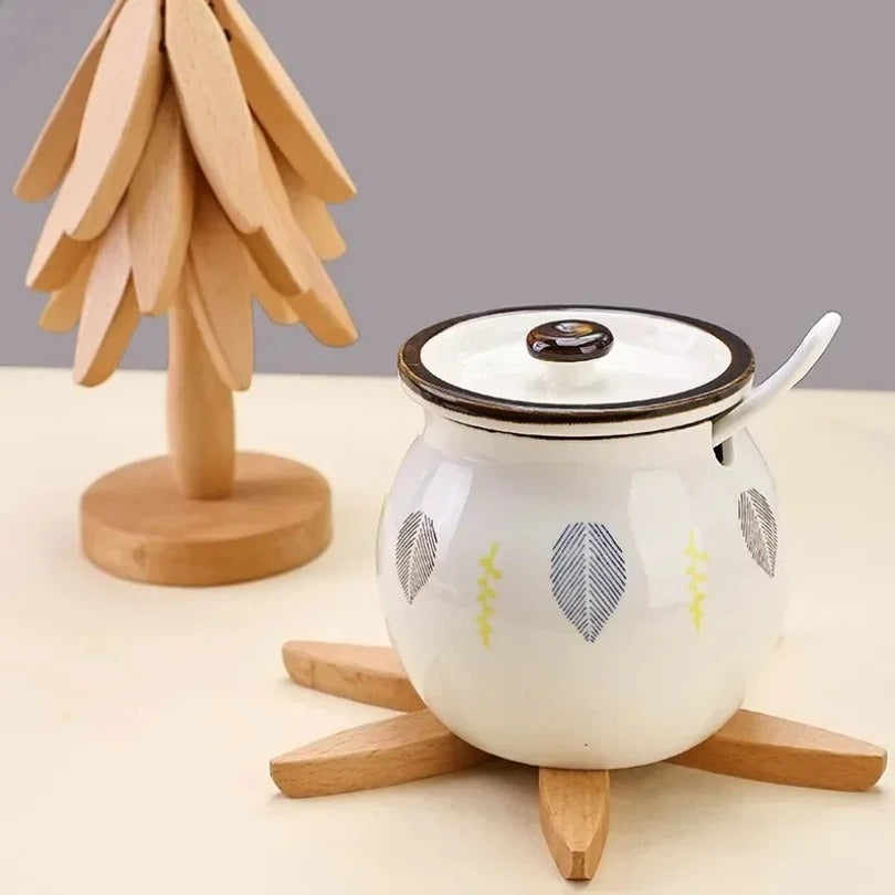 Wooden Folding Trivet Set