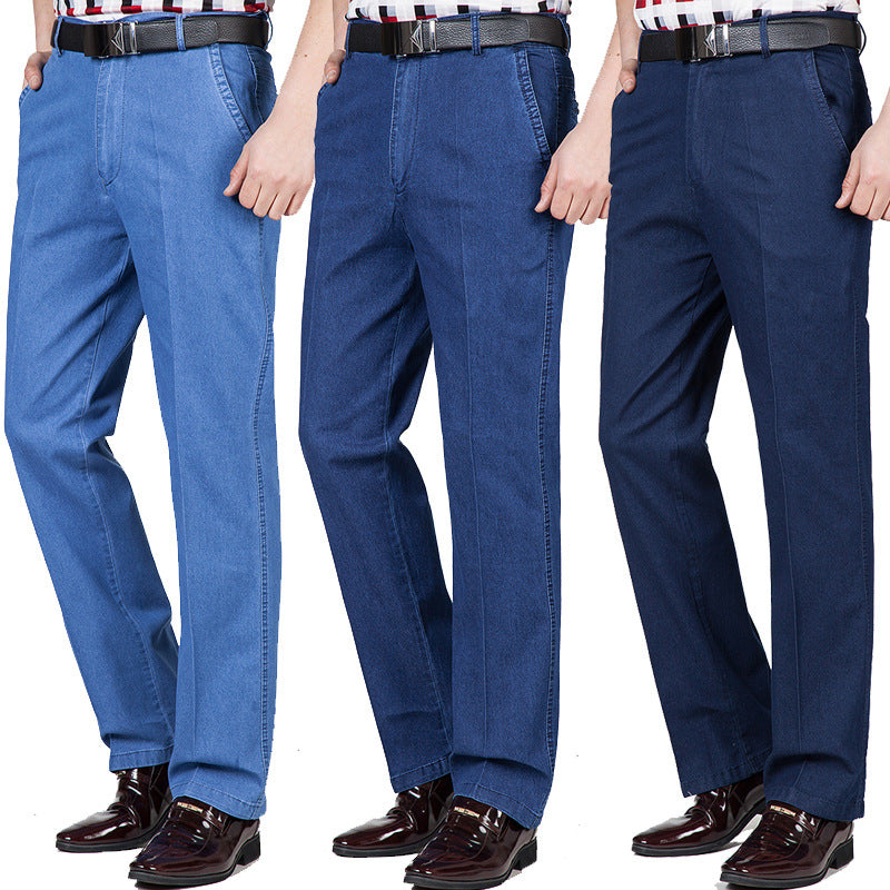 Men High Waist Jeans