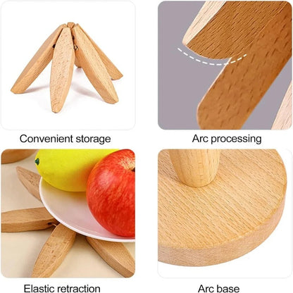 Wooden Folding Trivet Set