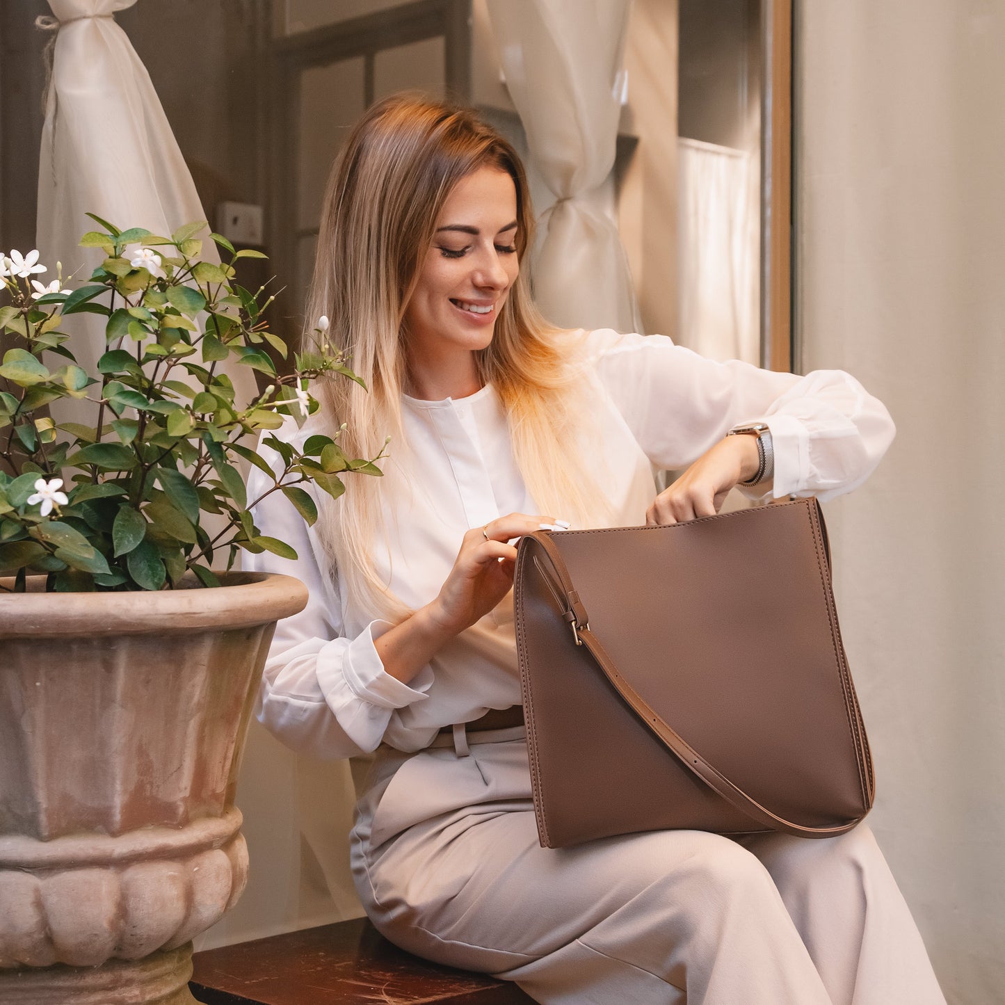Stylish Vegan Leather Tote