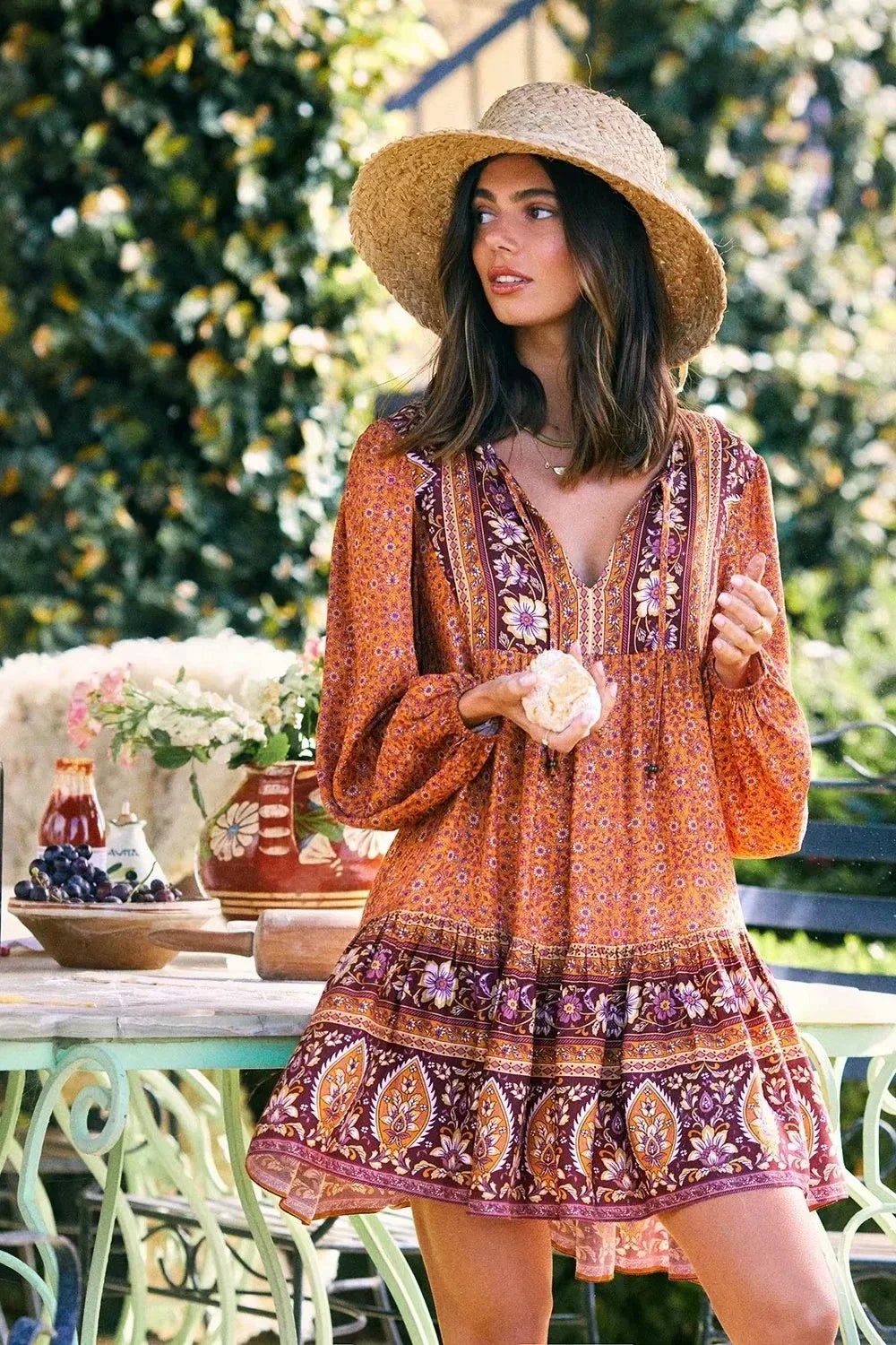 Ruffled Mini Boho Dress