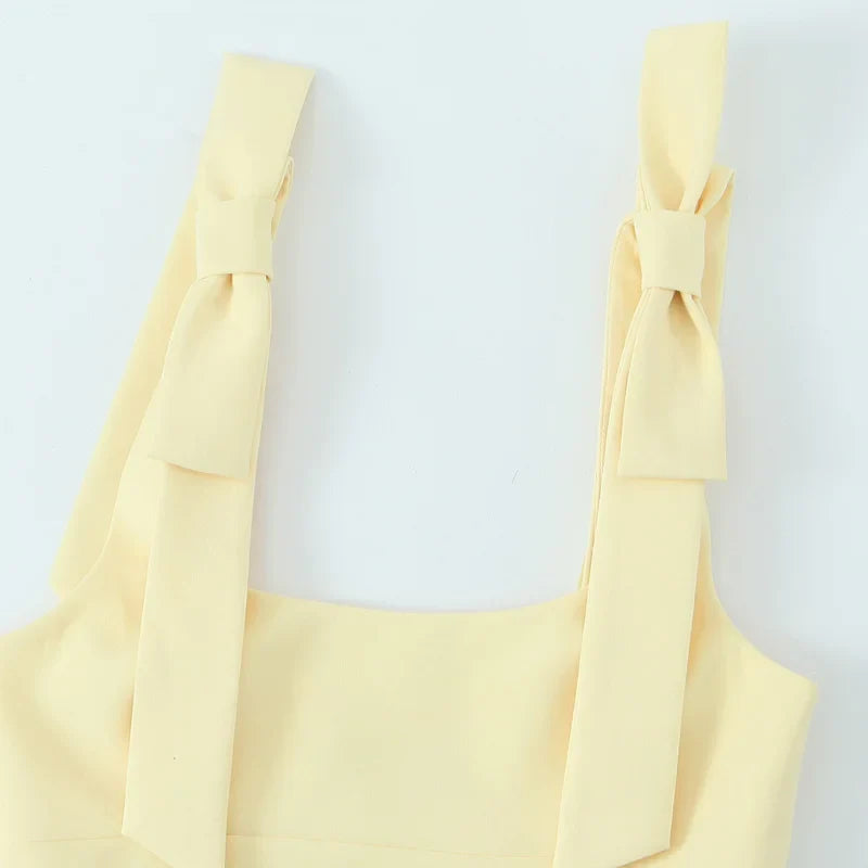 Butterfly Bow Crop Top Women Sleeveless Camis