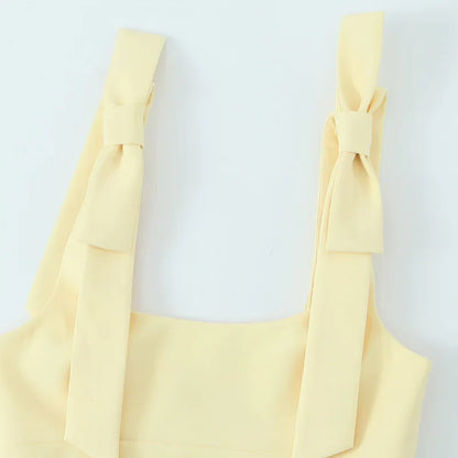 Butterfly Bow Crop Top Women Sleeveless Camis