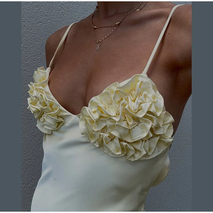 3D Floral Backless Dress