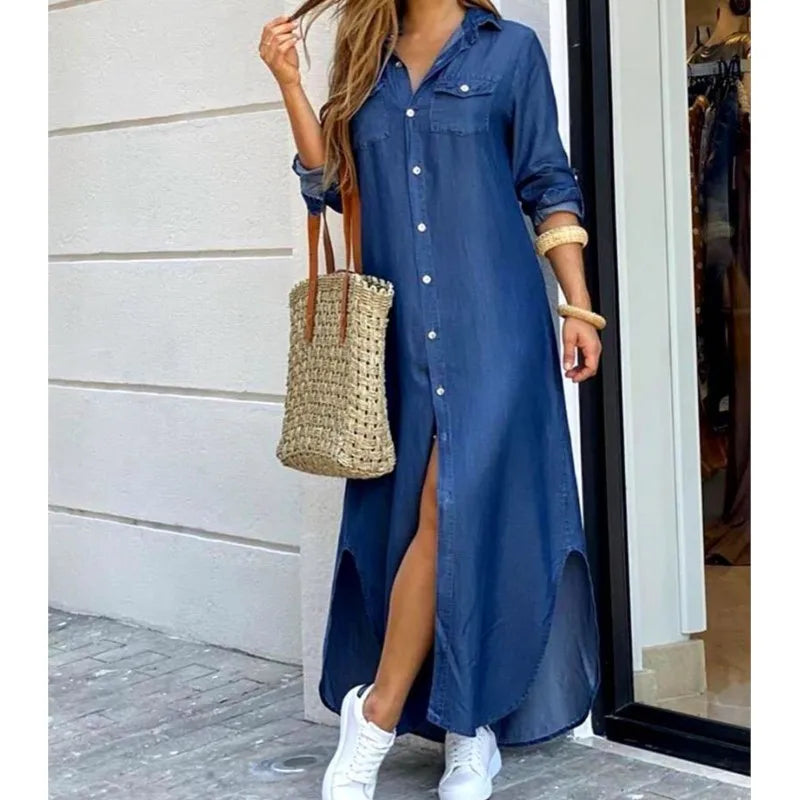 Elegant Plaid Maxi Dress