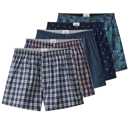 Plaid Elastic Waist Boxer