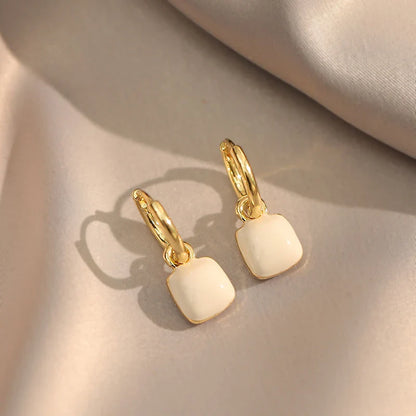 Elegant Enamel Dangle Earrings