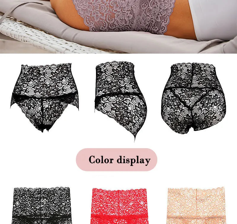 Sexy High-Rise Lace Briefs