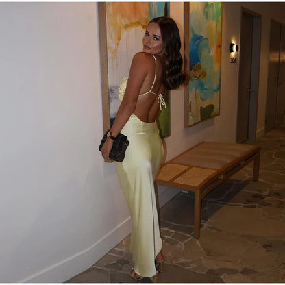 3D Floral Backless Dress
