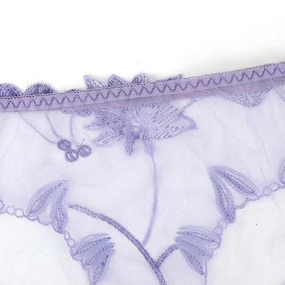 Elegant Lace Embroidered Sheer Panties – Ultra-Thin & Sexy