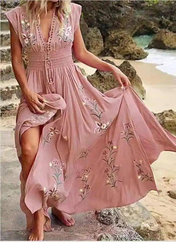 Bohemian Flower Print Dress