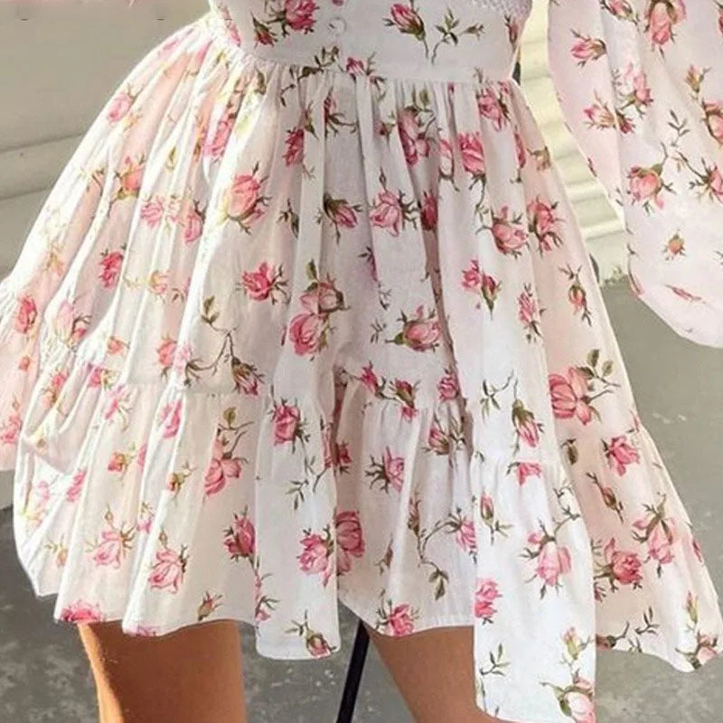 Sweet Floral V-neck Dress