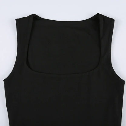 Women's Square Neck Sleeveless Crop Tank Top