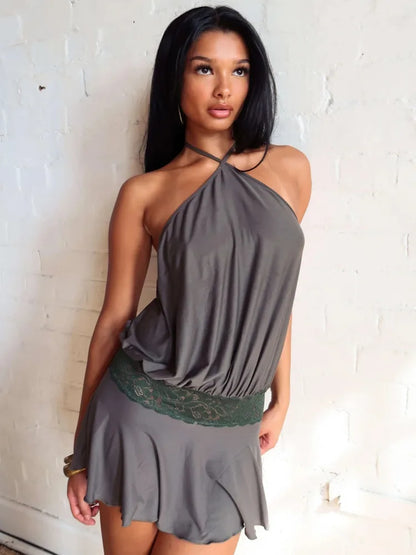 Halter Backless Mini Dress