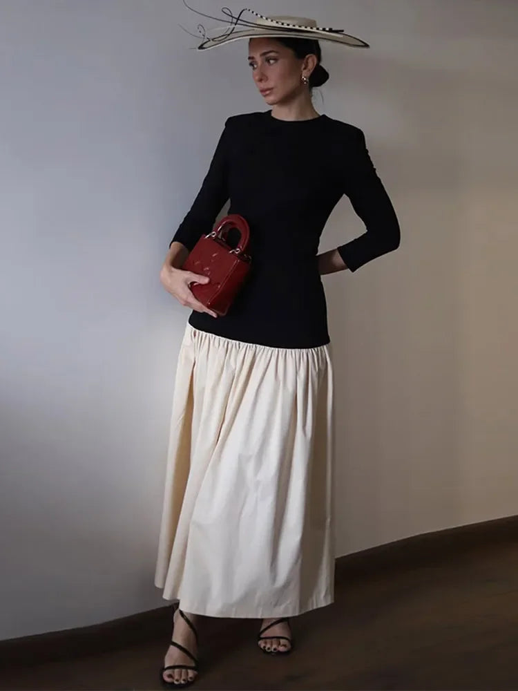 Casual Contrast Splicing Dress