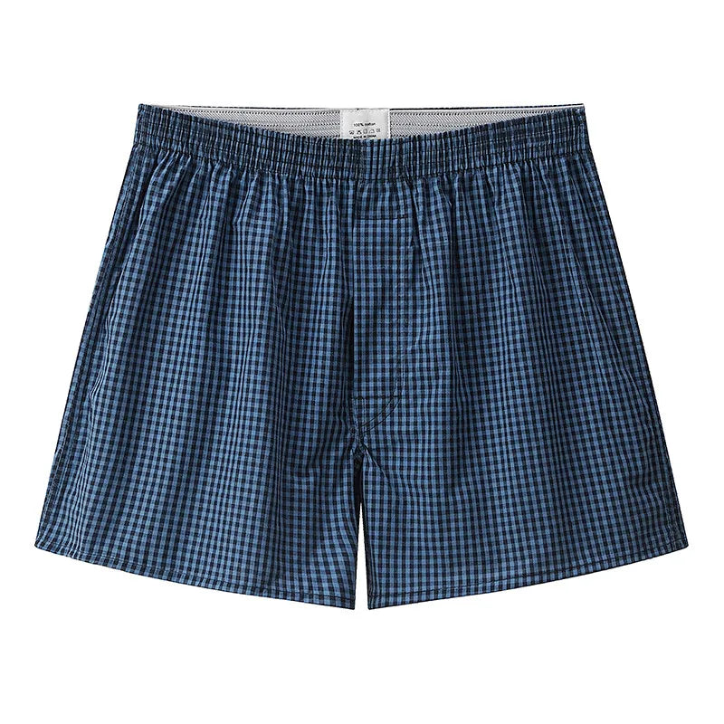 Plaid Elastic Waist Boxer