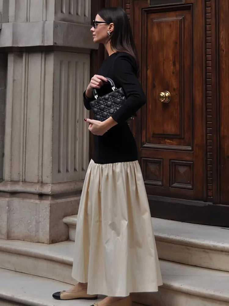 Casual Contrast Splicing Dress