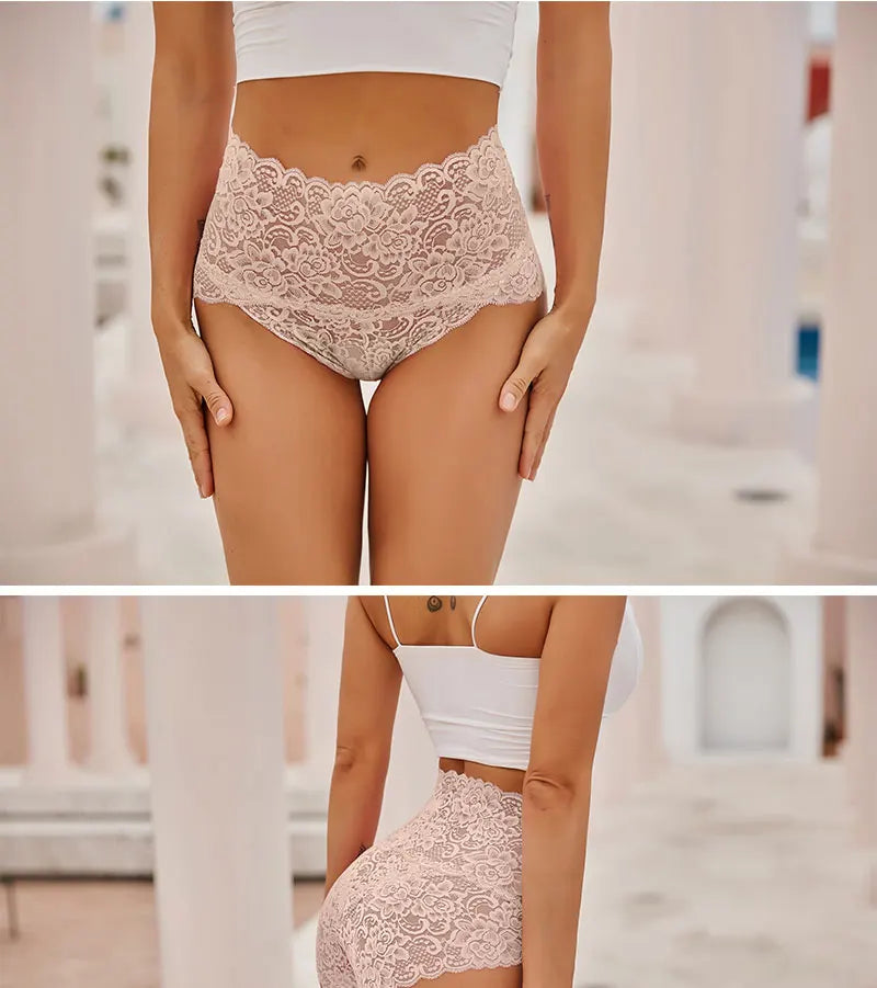 Sexy High-Rise Lace Briefs