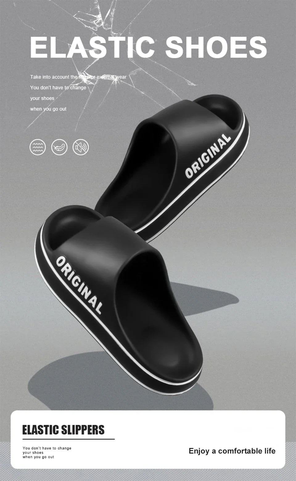 Feslishoet Unisex EVA Letter Slides