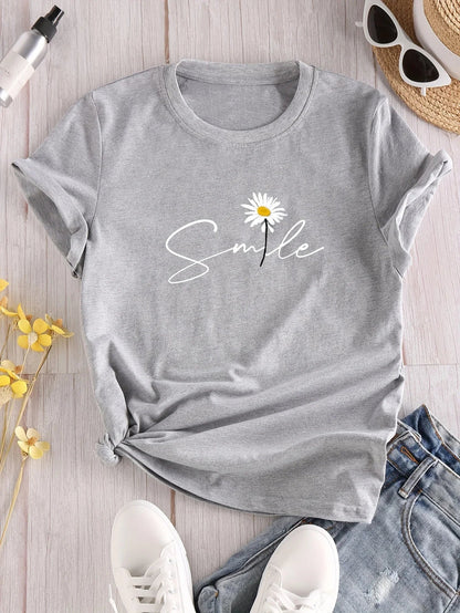 Floral Letter Print Tee