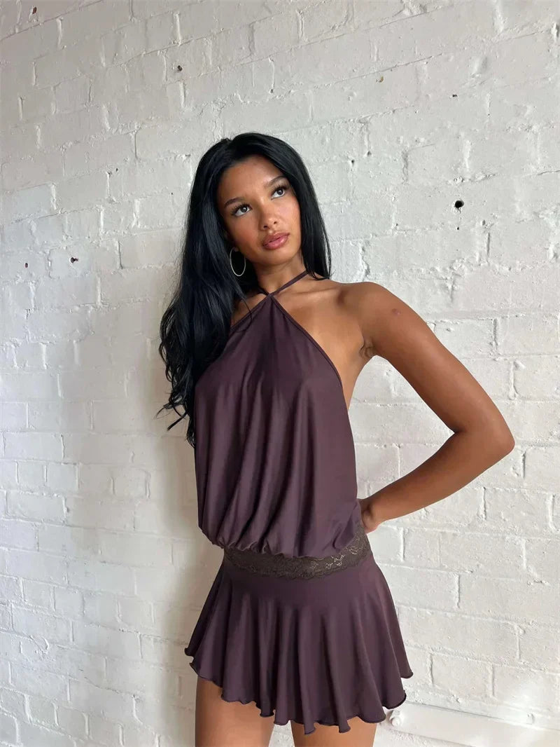 Halter Backless Mini Dress