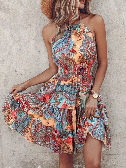Irregular Printed Summer Dress