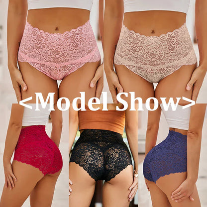 Sexy High-Rise Lace Briefs