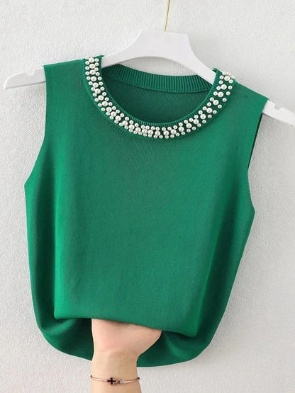 Korea Knitted Vests Women Top