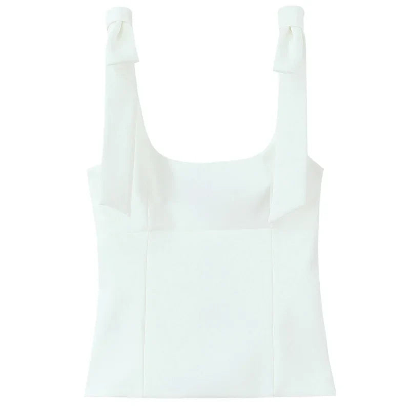 Butterfly Bow Crop Top Women Sleeveless Camis