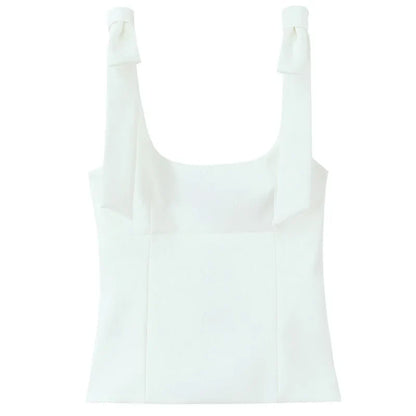 Butterfly Bow Crop Top Women Sleeveless Camis
