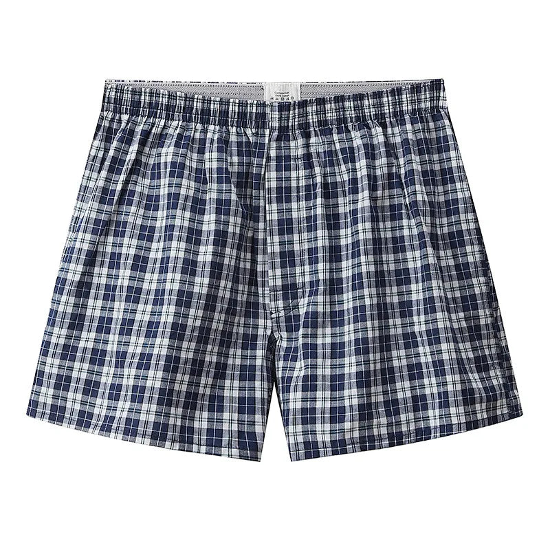 Plaid Elastic Waist Boxer