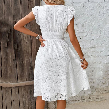 White V-Neck Sundress