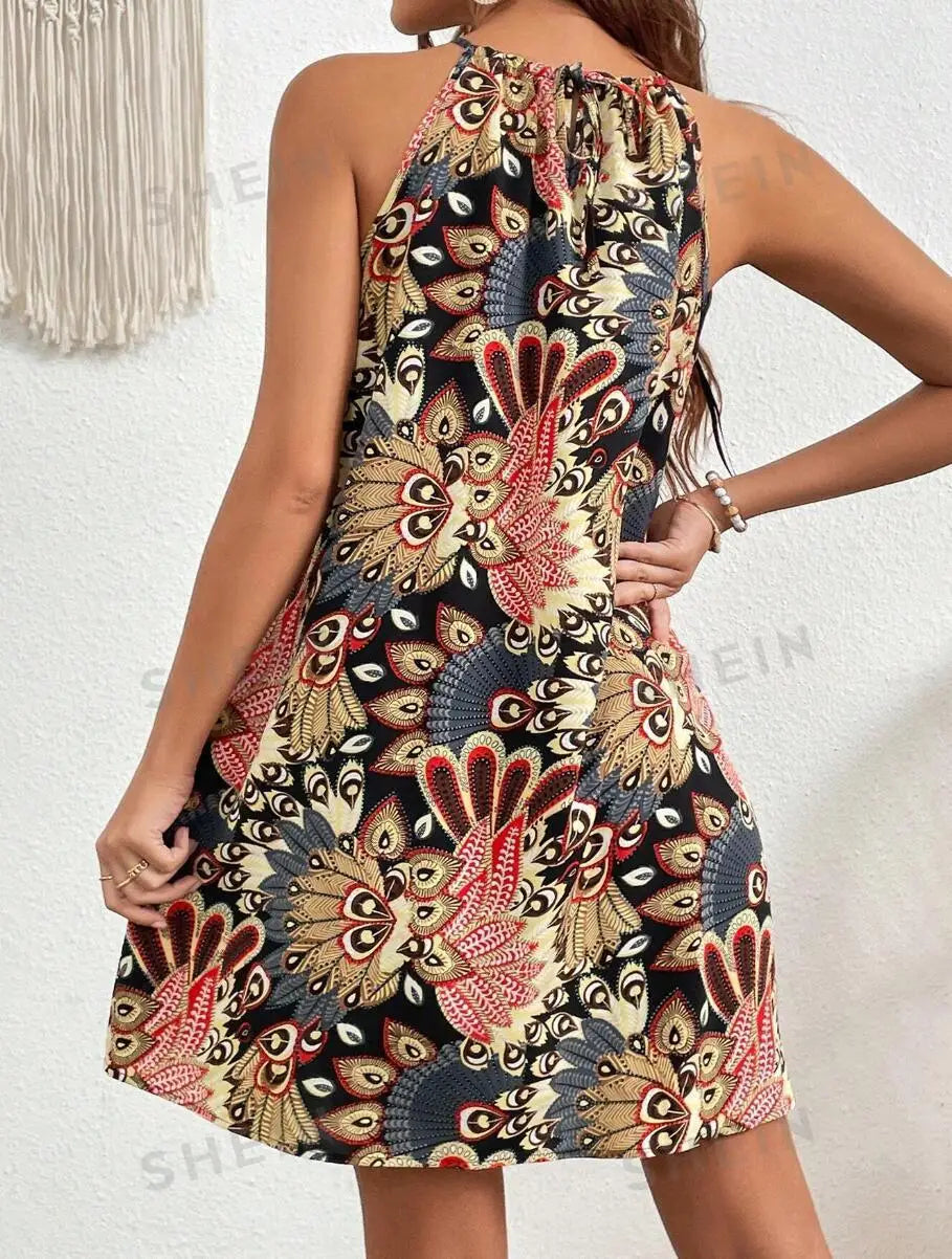 Bohemian Summer Halter Dress